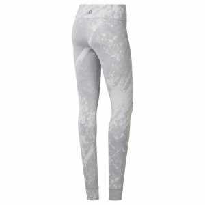 Legginsy Damskie Reebok Combat Lux Bold Jacquard Szare PL 59GTQLM